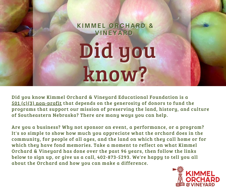 Please contact info@kimmelorchard.org if you want to learn more! 