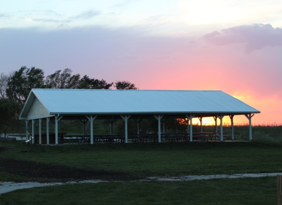 Pavilion at sunset