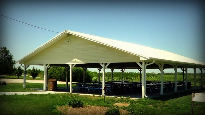 Covered outdoor seating area