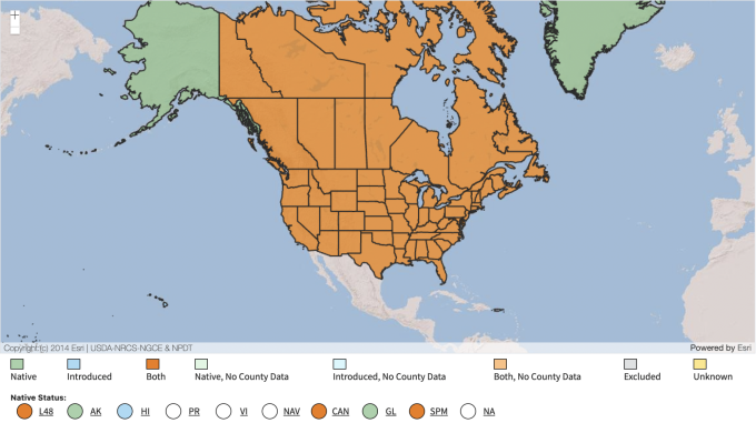 USDA Native Range Map