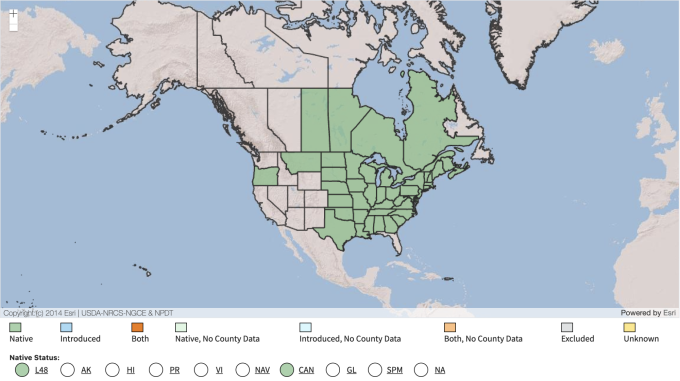 USDA Native Range Map