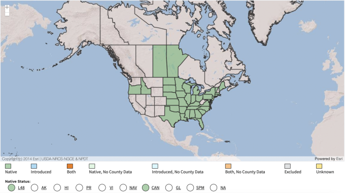 USDA Native Range Map