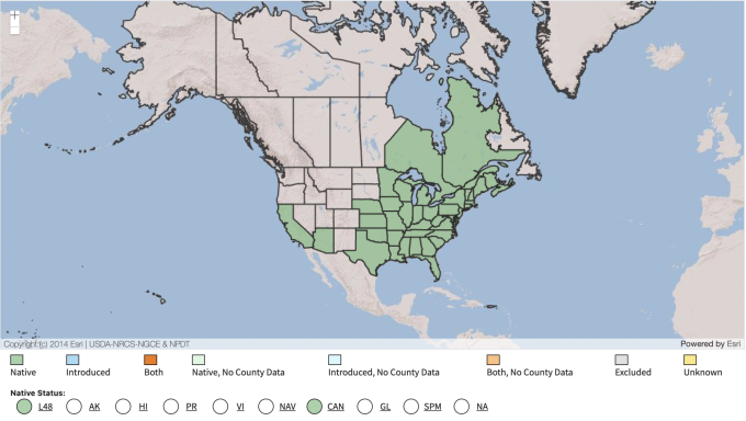 USDA Native Range Map
