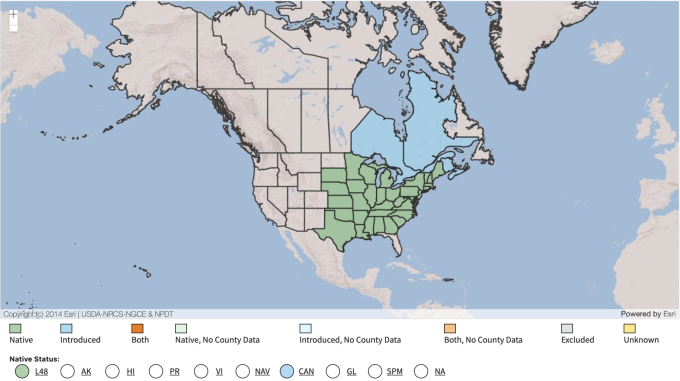 USDA Native Range Map