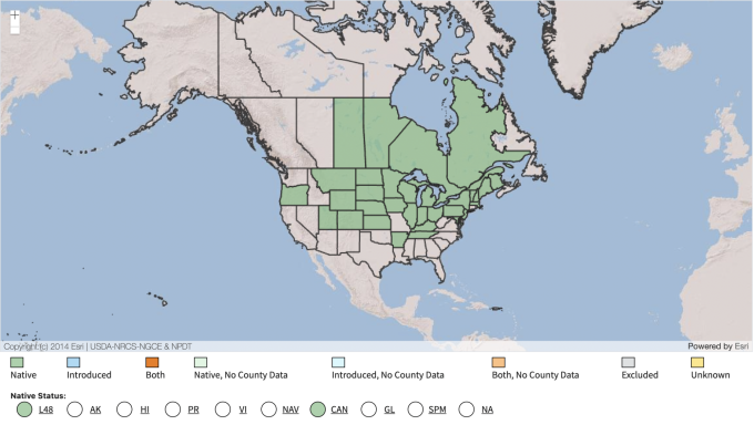 USDA Native Range Map