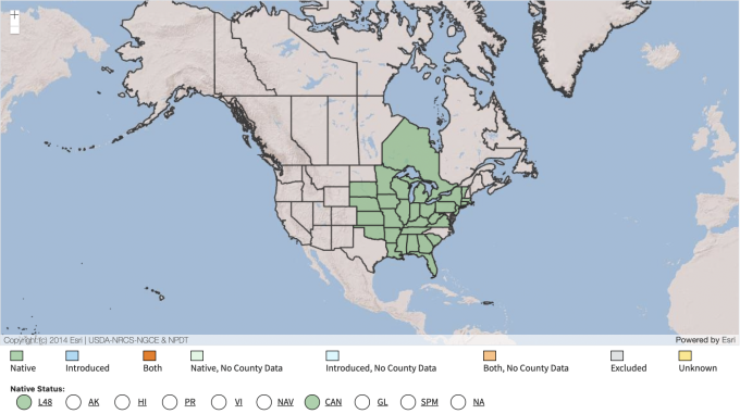 USDA Native Range Map