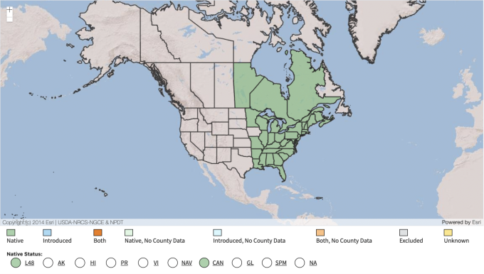 USDA Native Range Map