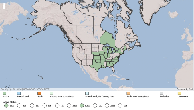 USDA Native Range Map