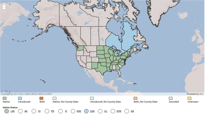 USDA Native Range Map