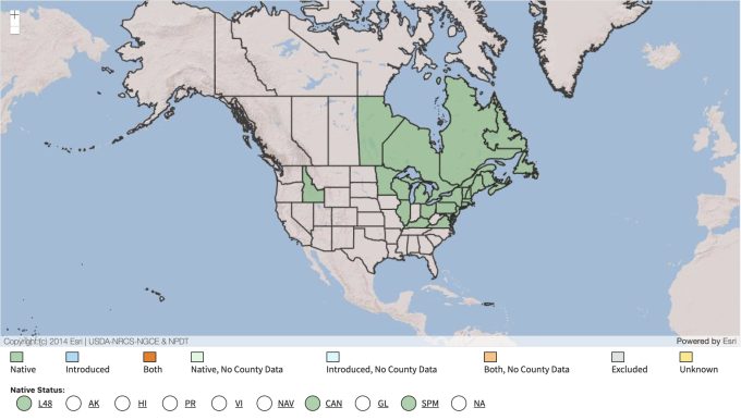 USDA Native Range Map