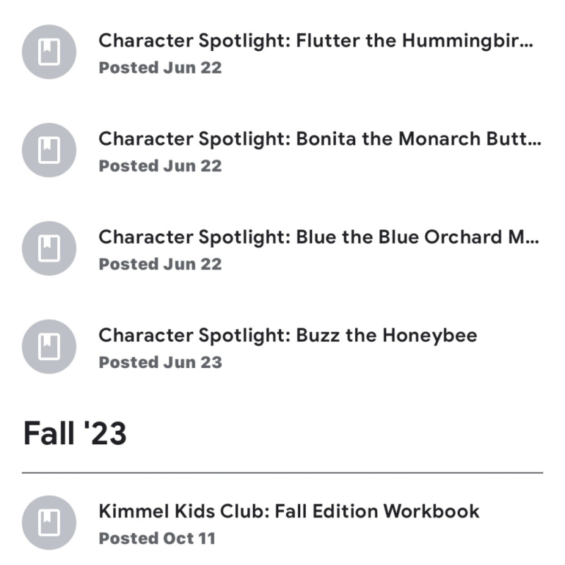 Google Classroom Menu