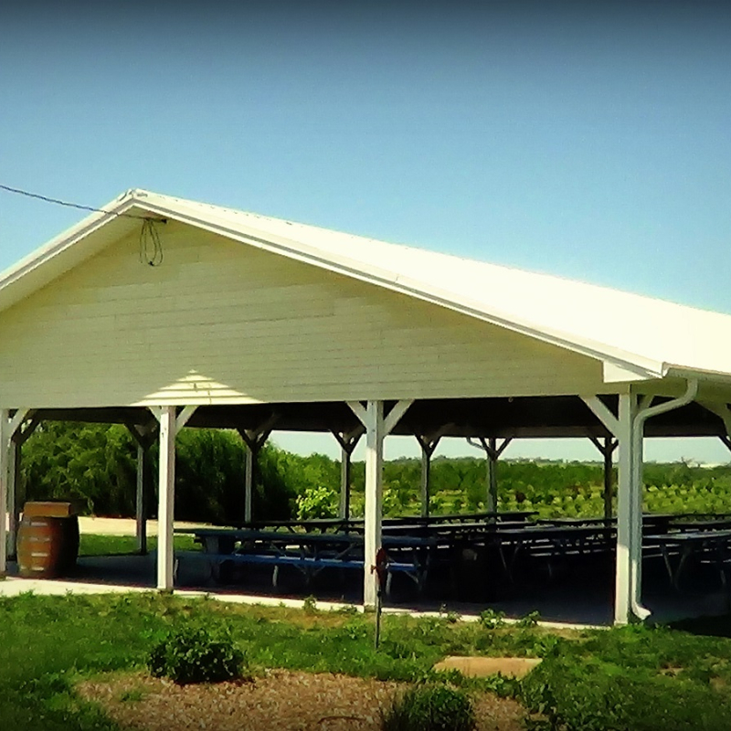 Covered outdoor seating area