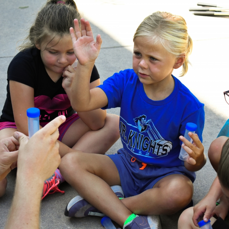 Girl raising hand