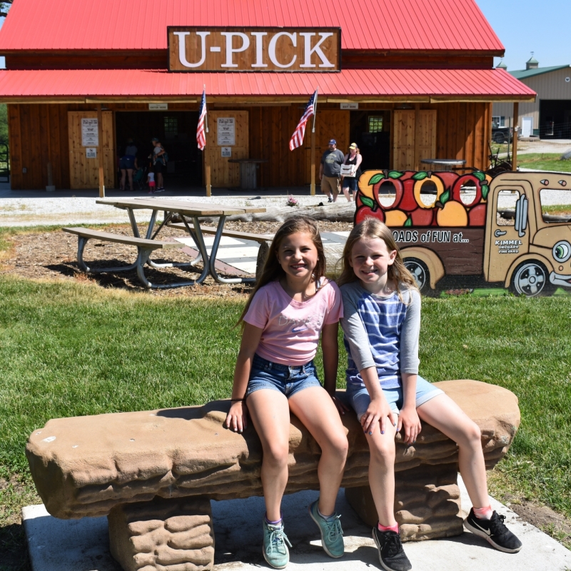 girls on bench