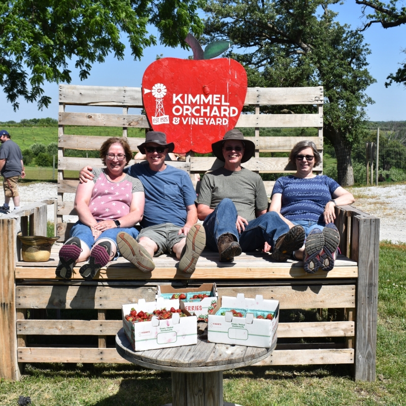 family on chair