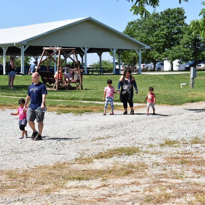 family walking